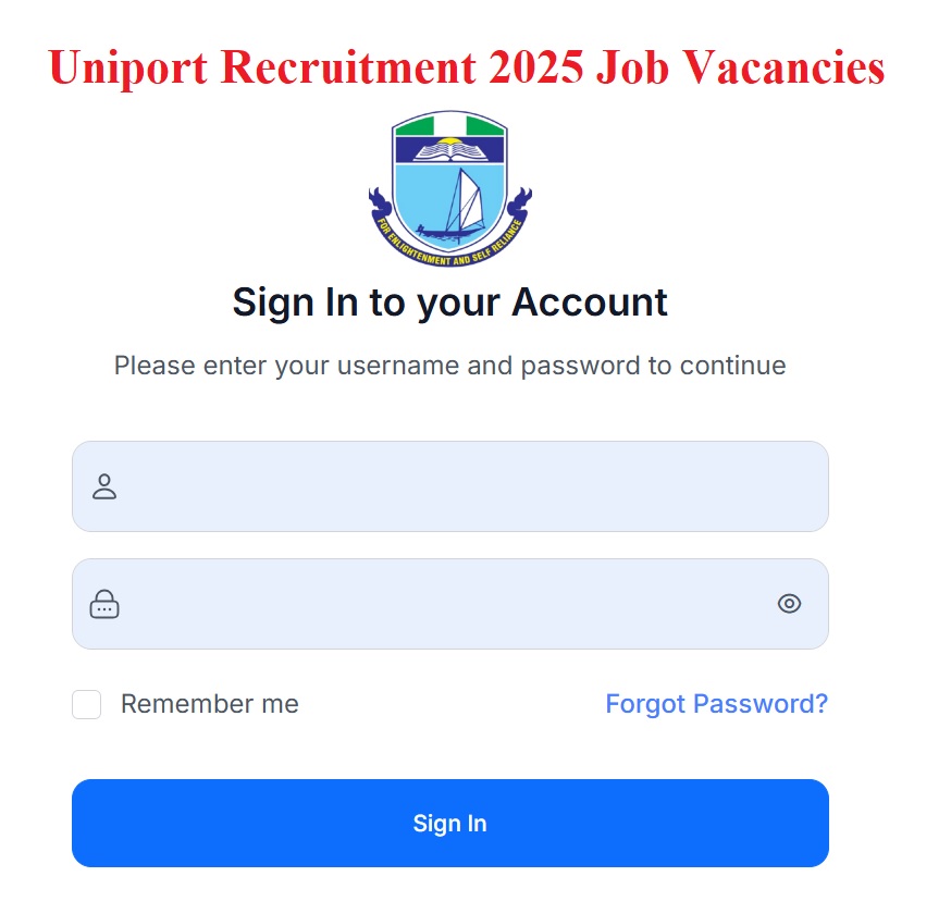 Uniport Recruitment 2025